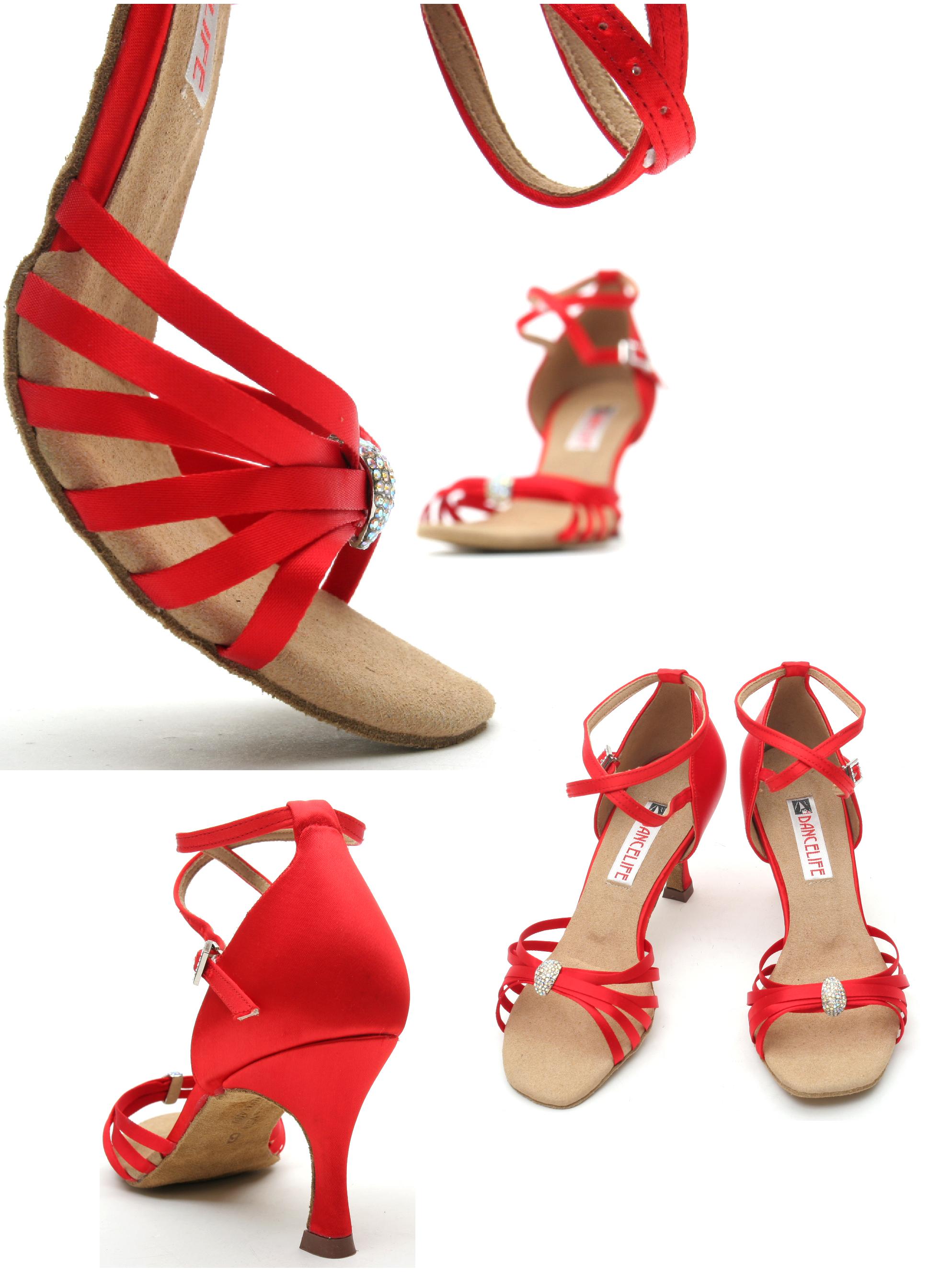 size UK 6 latin dance shoes Dark Red satin Dancelife ballroom P29 